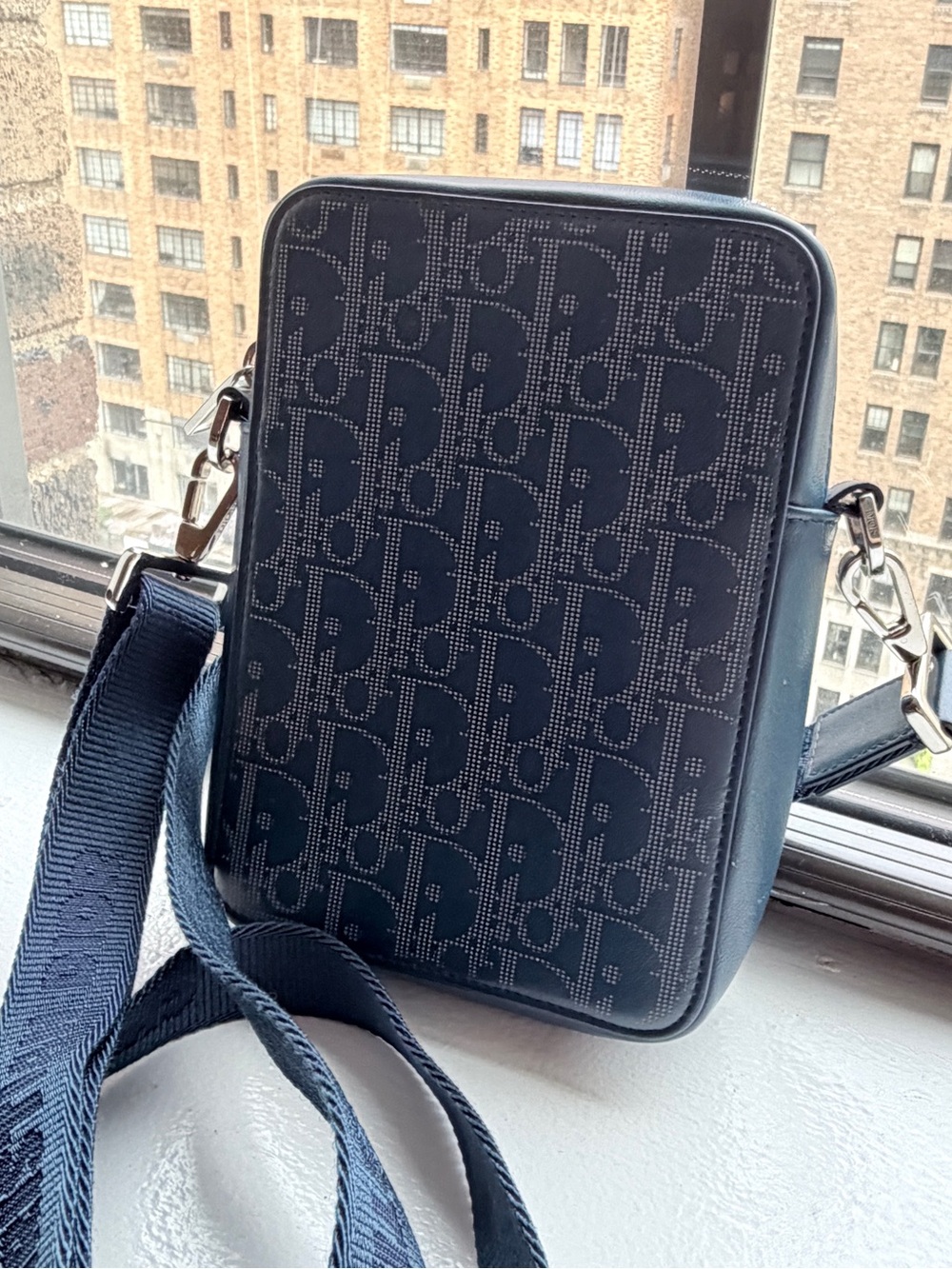 Dior Navy Monogram Crossbody Belt Bag